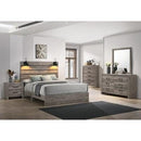 IFDC Ensemble de chambre à coucher Charlotte de 8 pièces (grand lit plateforme)