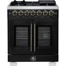  Forno 30-inch Freestanding Dual Fuel Range with True Convection Technology FFSGS6387-30BLK IMAGE 1