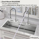  Forno 45" Drop-In/Undermount 3-Level Workstation Sink with Two Faucets and Glass Rinser J-WP30 IMAGE 15