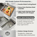  Forno 45" Drop-In/Undermount 3-Level Workstation Sink with Two Faucets and Glass Rinser J-WP30 IMAGE 7