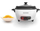 Cuiseur à riz et cuiseur à vapeur antiadhésif Black & Decker, blanc, 6 tasses [BOITE OUVERTE]
